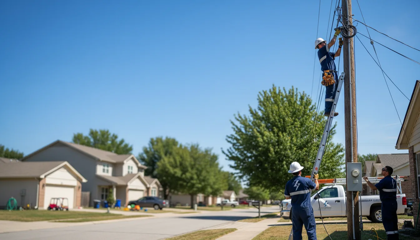 Residential electrician providing installation services in Mooringsport, LA
